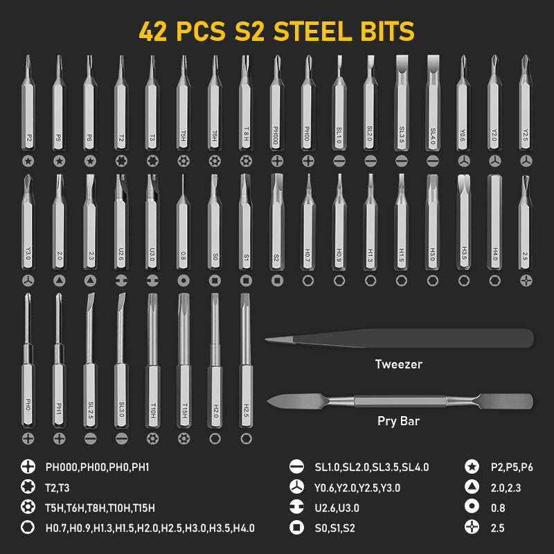 Multi Functional 42 in 1 Screwdriver Set with Magnetic Storage Solution